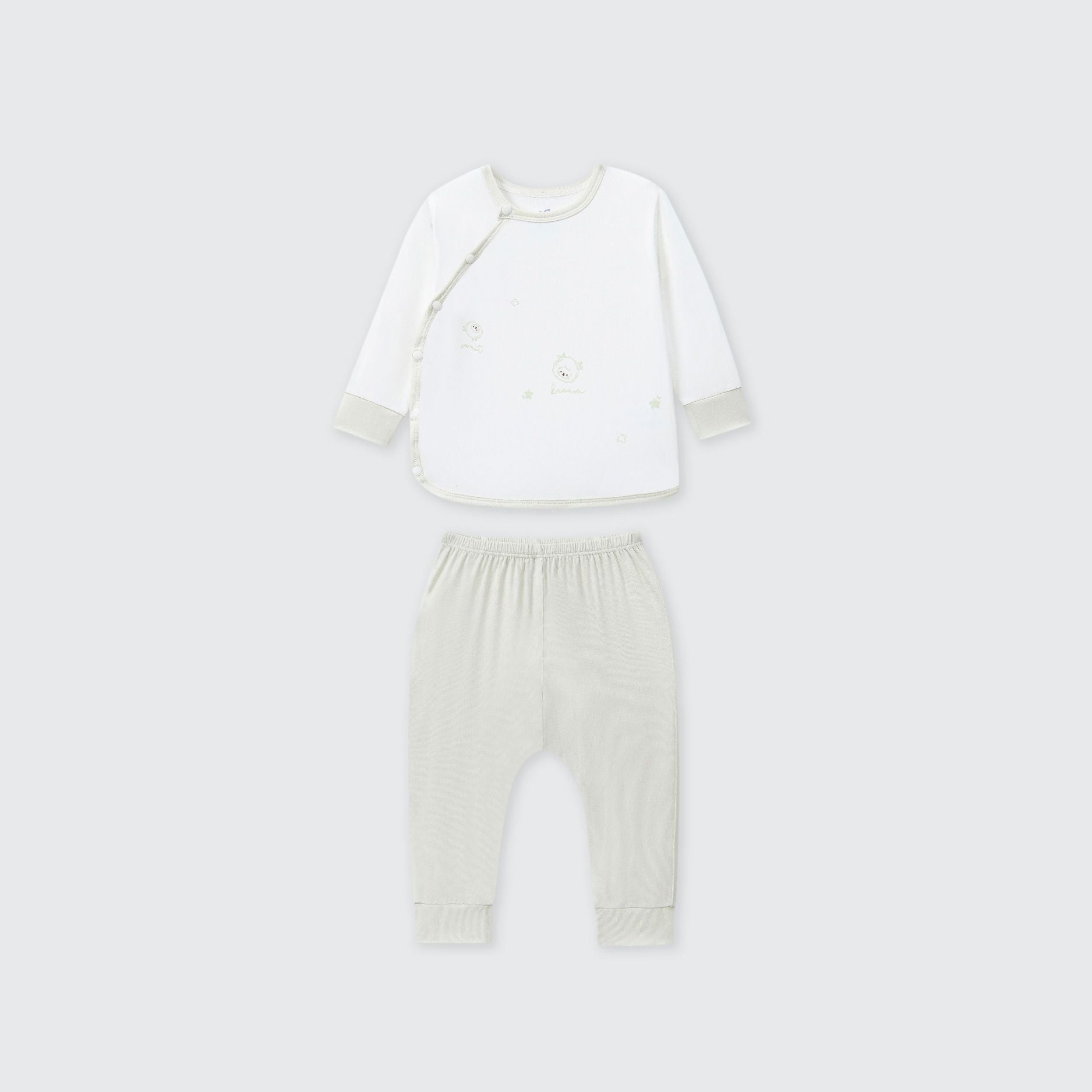  Bộ dài tay cúc lệch La Pomme họa tiết nhí cách điệu 