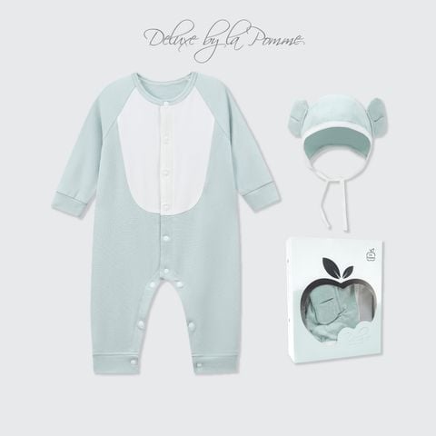  Set body dài tay kèm mũ La Pomme voi con tinh nghịch 