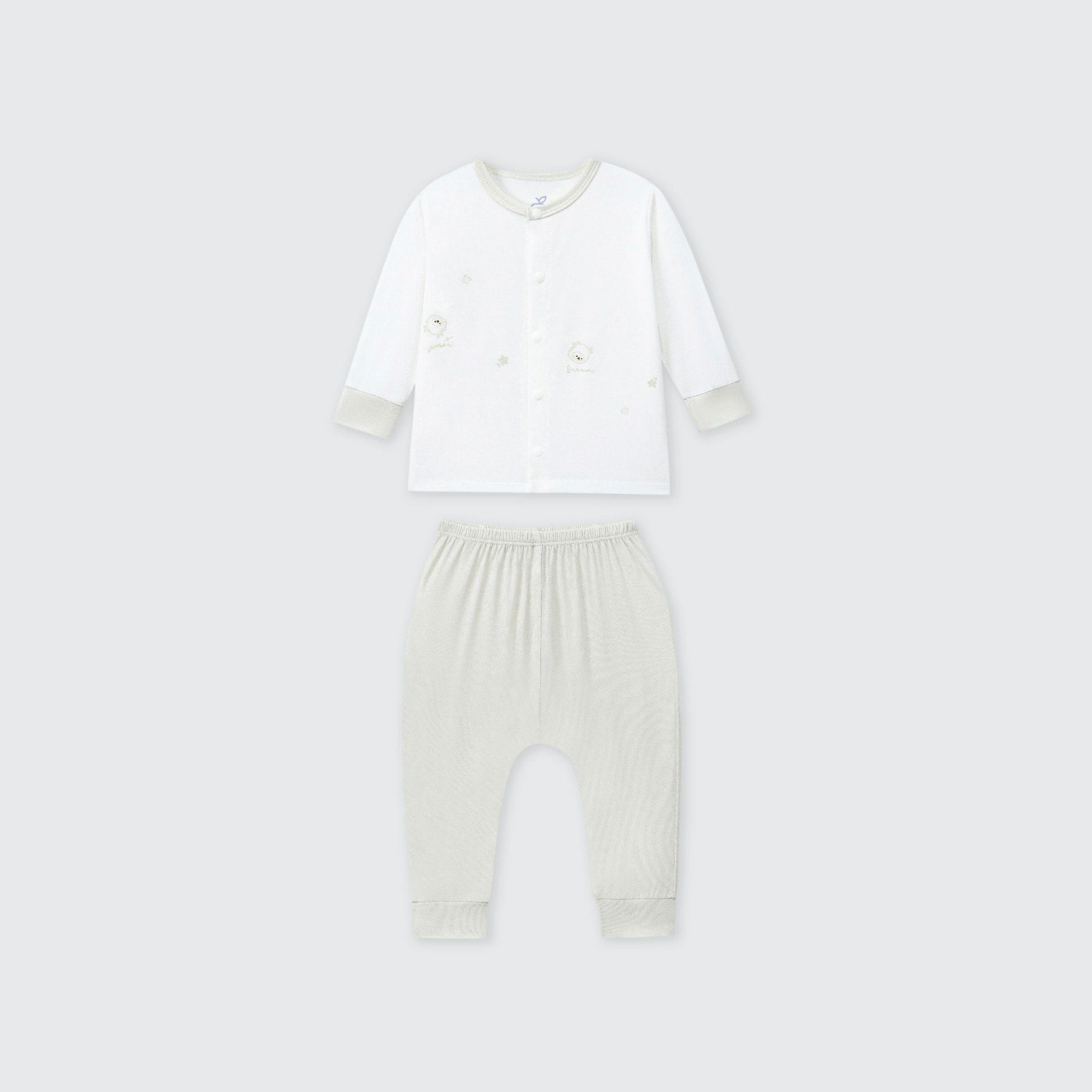  Bộ dài tay cúc thẳng La Pomme họa tiết nhí cách điệu 