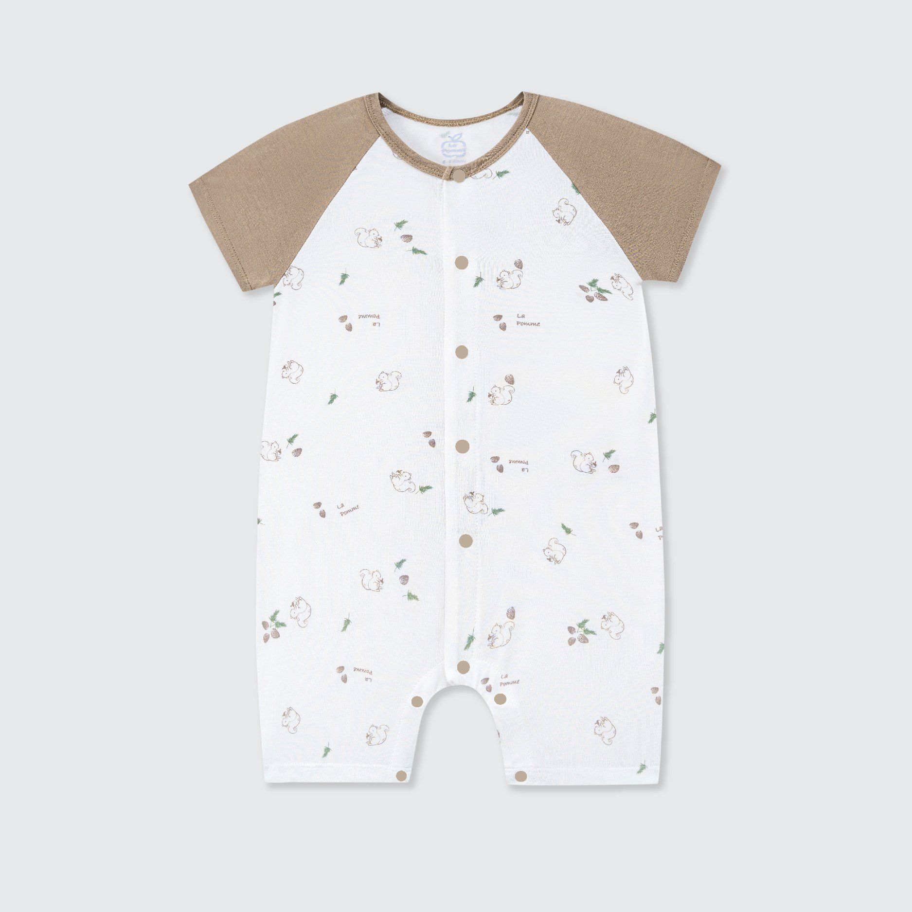  Body cộc tay La Pomme phối tay raglan họa tiết sóc nhí 