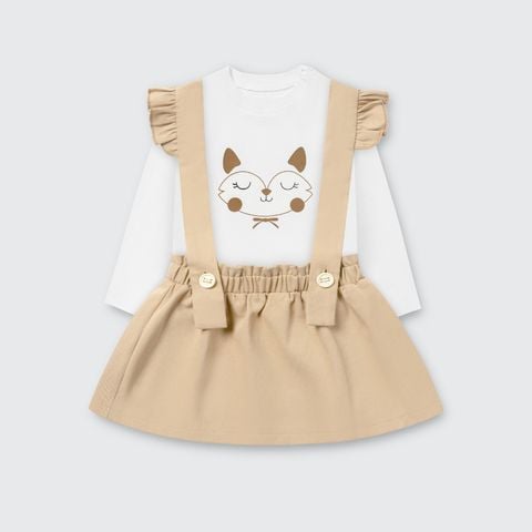  Set bộ yếm rời kèm áo dài tay La Pomme bèo nhún thời trang 