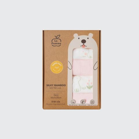  K001 Set 5 Khăn sữa sợi tre lụa La Pomme phối màu (30x30cm) 