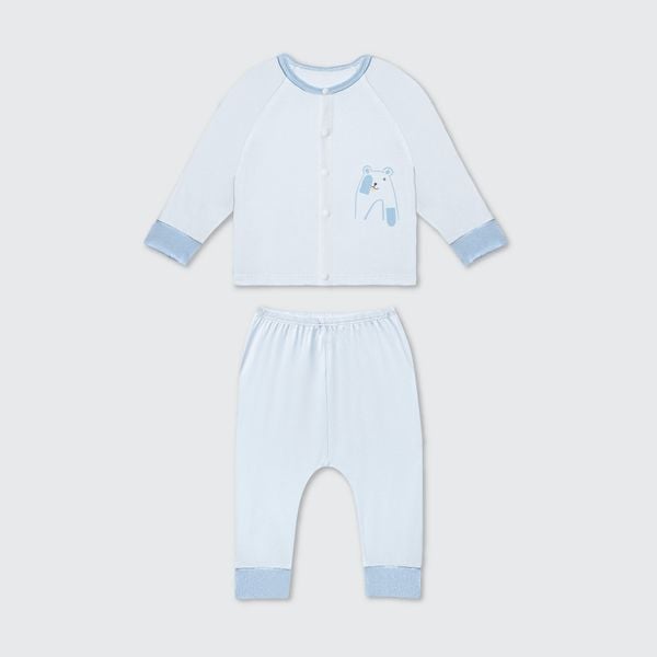  Bộ dài tay La Pomme cúc thẳng Gấu yêu của mẹ 