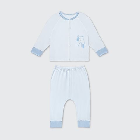  Bộ dài tay La Pomme cúc thẳng Gấu yêu của mẹ 