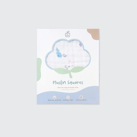  Khăn đa năng Xô Muslin 6 Lớp La Pomme họa tiết (100x100cm) 