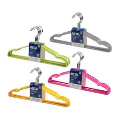 Combo 10 Móc treo quần áo Ettom bằng kim loại, bọc nhựa PVC 405x4x195mm LocknLock ETM376