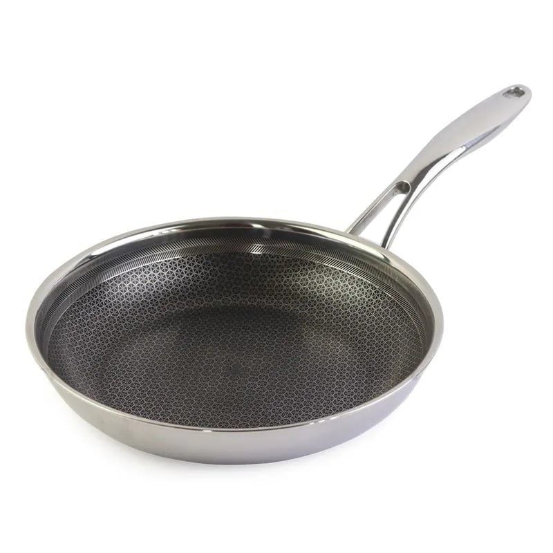 Chảo cạn inox 304 chống dính vân tổ ong đáy từ 3 lớp đúc liền khối Blackcube Kims Cook
