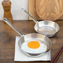 Chảo đúc inox 304 đáy từ 3 lớp liền khối Tri-Ply Kaiyo KIW-3734 14cm