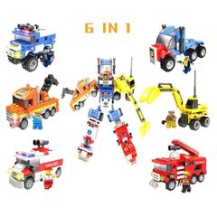 Bộ đồ chơi lắp ráp 6in1 CITY CAR ROBOTS LX LXA352 570 mảnh