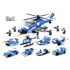 Bộ đồ chơi lắp ráp lego 8in1 City Police Commandos LX LXA324 563 mảnh
