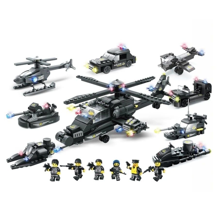 Bộ đồ chơi lắp ráp 8 trong 1 City Special Forces LXA325 554 mảnh