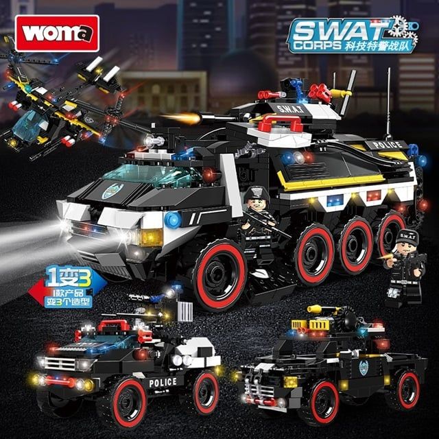 Bộ đồ chơi lắp ráp lego Cảnh sát đặc nhiệm SWAT CORPS Woma C0598 964 mảnh