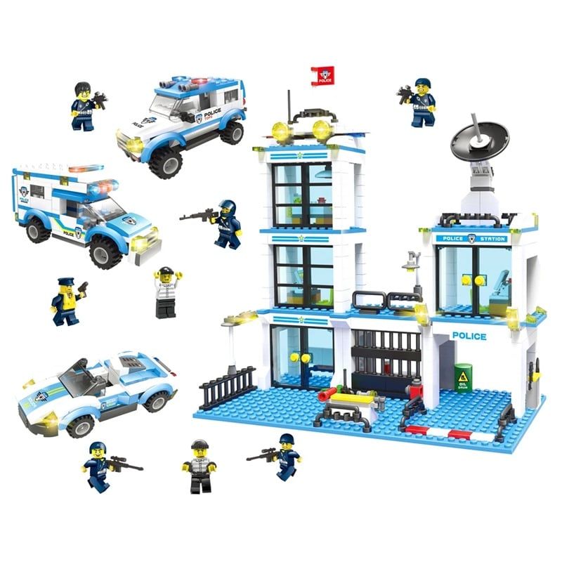 Bộ đồ chơi lắp ráp CITY POLICE STATION LX LXA326 818 mảnh