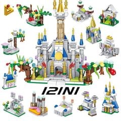 Bộ lắp ráp lego Panlos Brick 12 trong 1 - Mô hình Castle Paradise 633056 - 607 mảnh ghép
