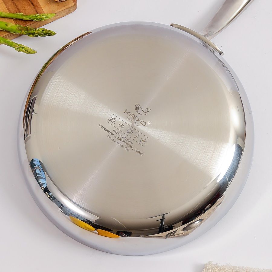 Chảo inox 304 đáy từ 5 lớp liền khối phủ chống dính Ceramic Kaiyo – A2ZMART