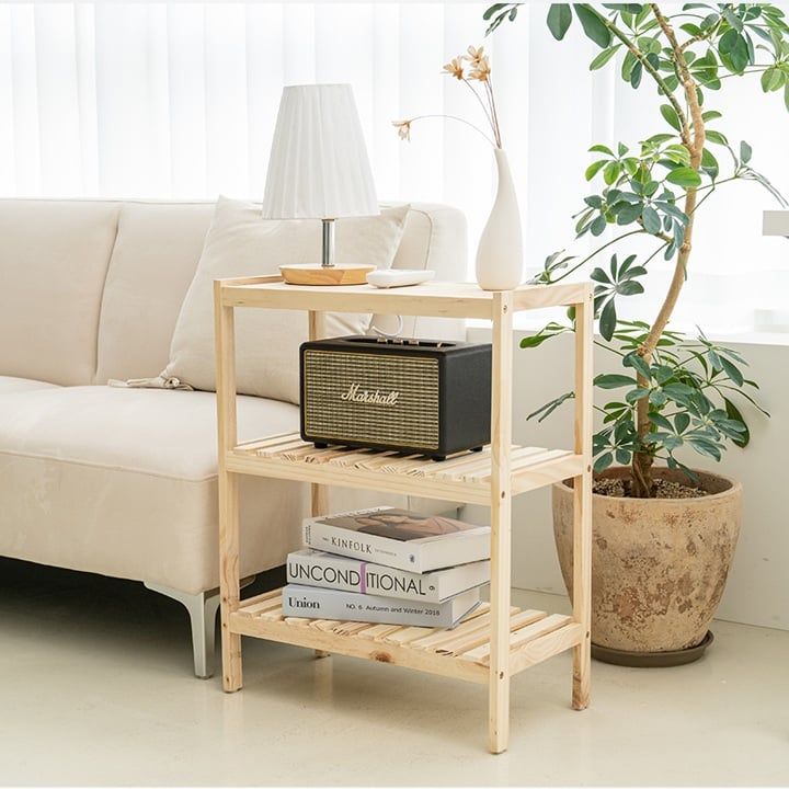 Kệ để đồ đa năng 3 tầng dài 50cm - Gỗ thông tự nhiên