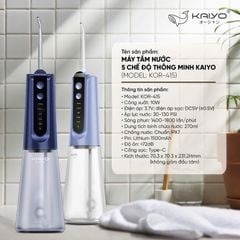 Máy tăm nước 5 chế độ thông minh Kaiyo KOR-415 270ml