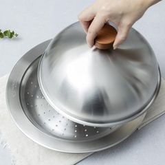 Xửng hấp inox 304 vung vòm 31cm Kaiyo KSC-6995