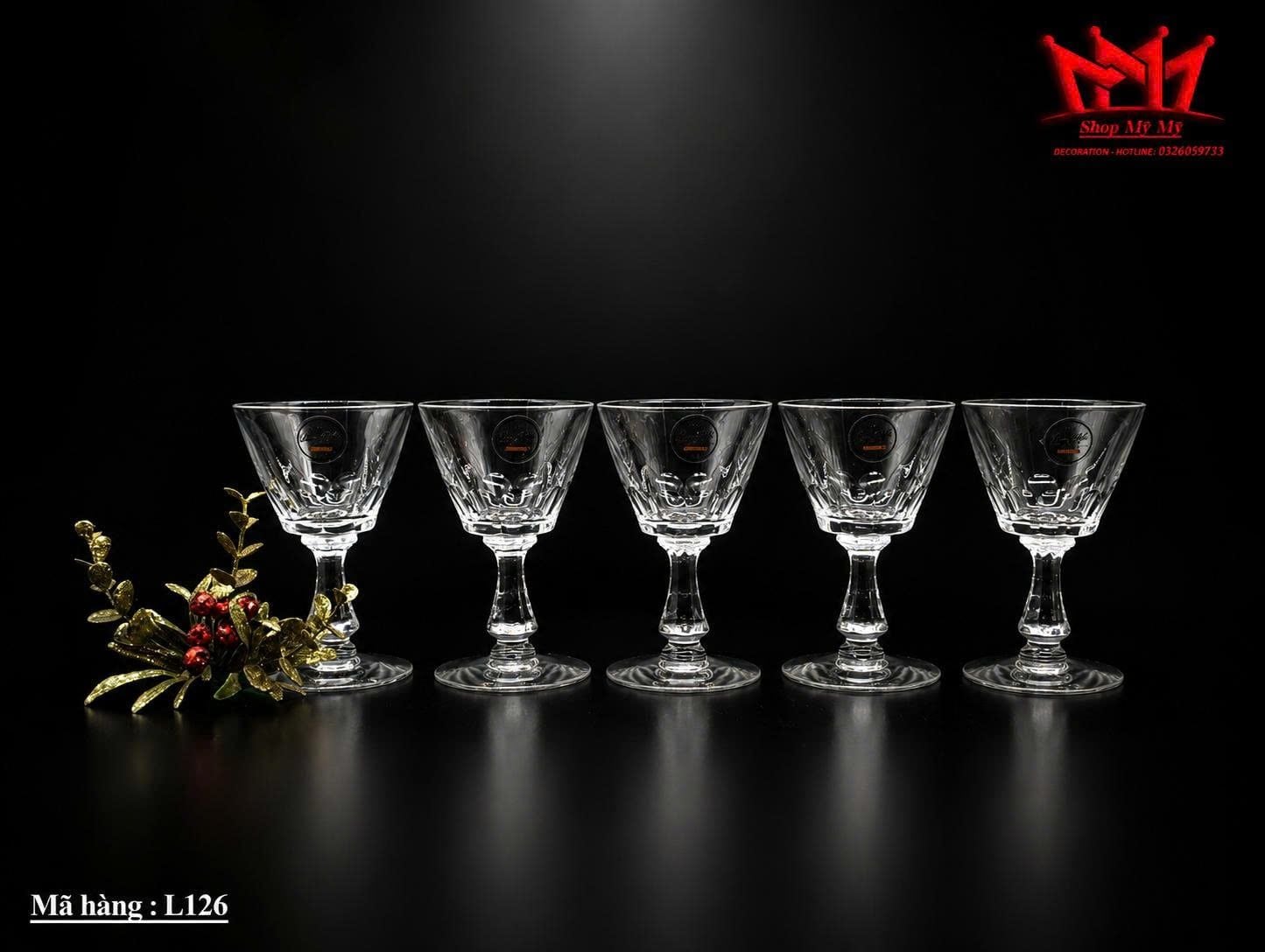 BỘ 5 LY PHA LÊ DÁNG LOE CỔ ĐIỂN – L126