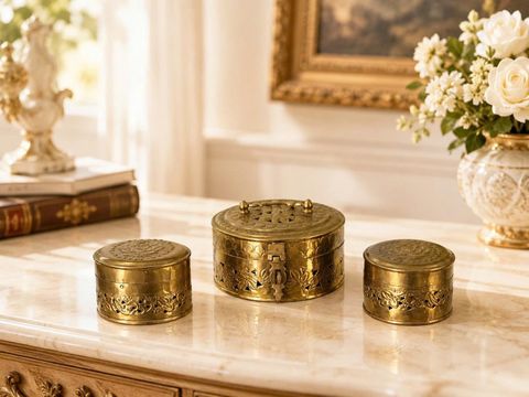  BỘ 3 HỘP ĐỒNG TRANG TRÍ CỔ ĐIỂN – ARĐG 134 