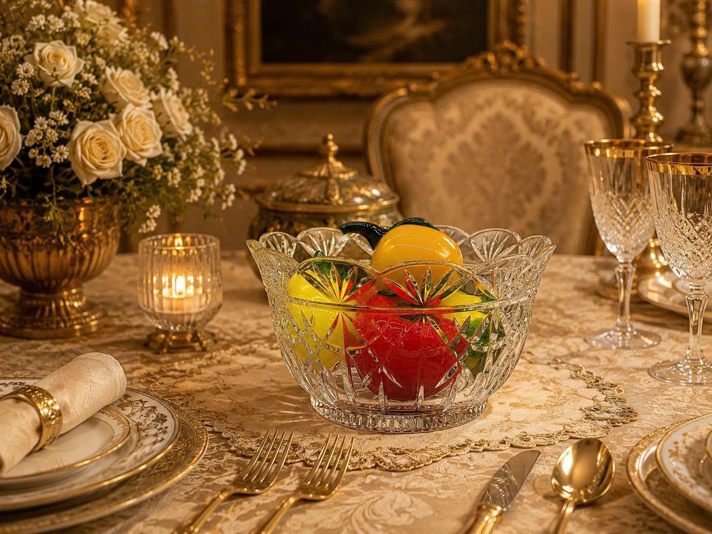 Tô pha lê đựng thức ăn từ Fifth Avenue Crystal .Ba Lan