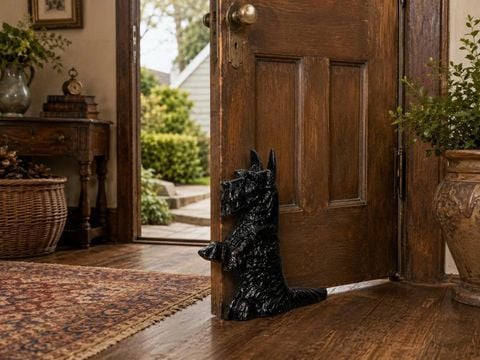  CẶP CHẶN CỬA HÌNH CHÓ TERRIER BẰNG GANG ĐÚC CỔ ĐIỂN – TĐG 376 