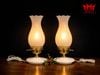 Cặp đèn ngủ được làm bằng chất liệu thủy tinh sữa của Mỹ.
