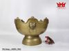 Chậu đồng cổ điển có 2 quai hình đầu sư tử, hàng sưu tầm cổ điển, đồ xưa.