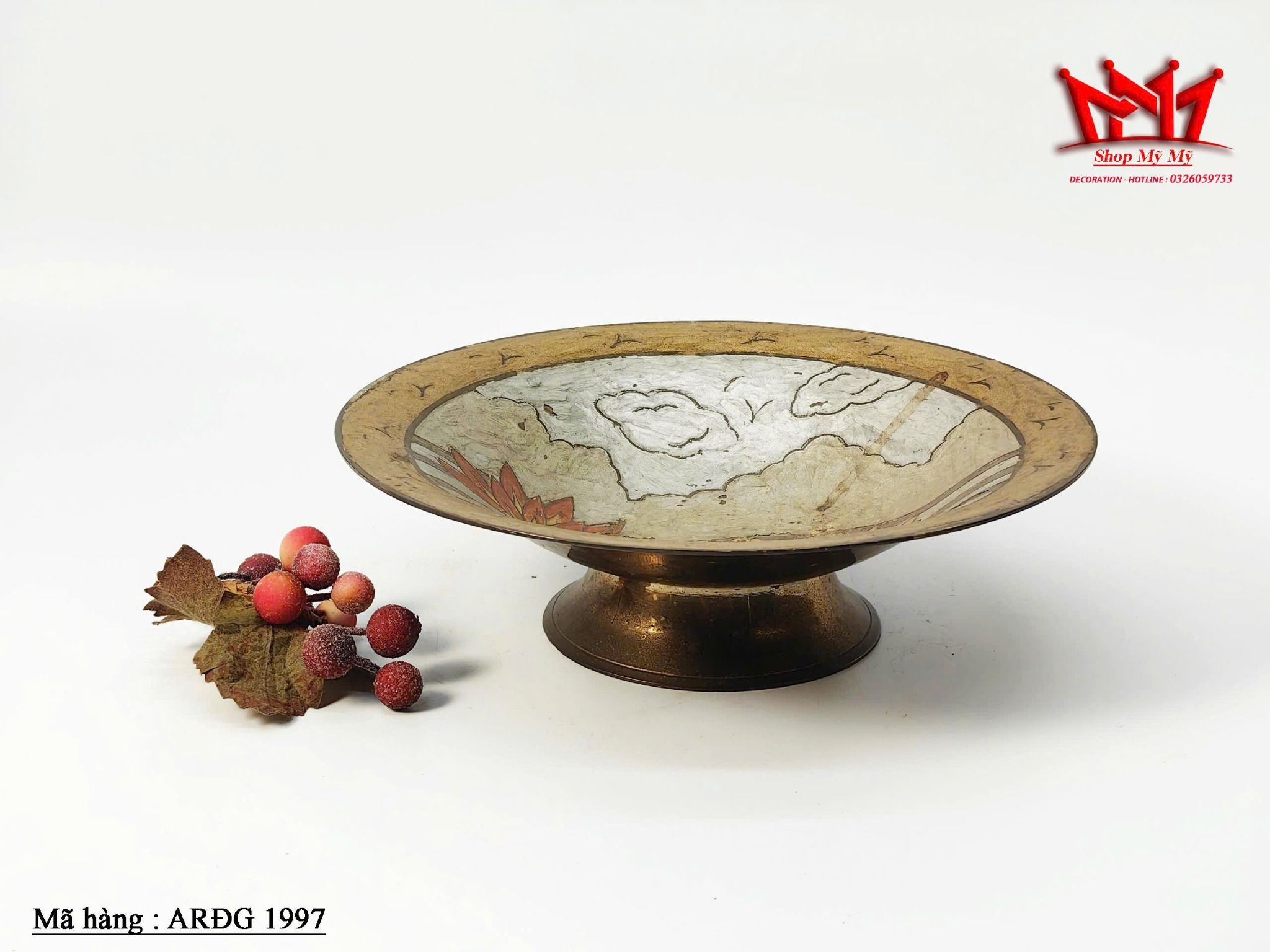 Đĩa Đựng Đồ Trang Sức Bằng Đồng Thau Vẽ Tay