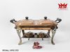 Nồi hâm buffet (chafing dish) bằng đồng đỏ hai ngăn mang phong cách cổ điển.