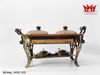 Nồi hâm buffet (chafing dish) bằng đồng đỏ hai ngăn mang phong cách cổ điển.