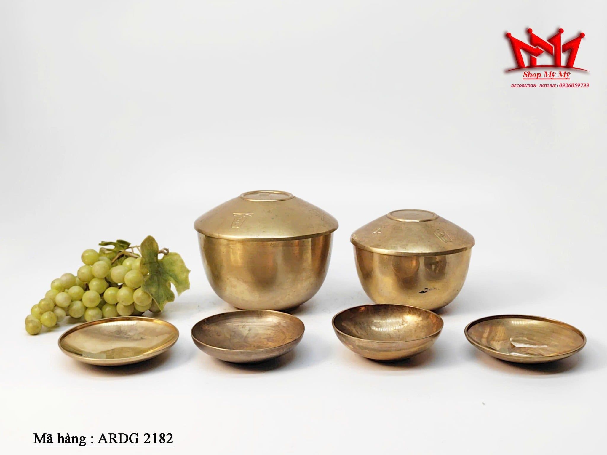Bộ bát ăn bằng đồng thau cổ điển