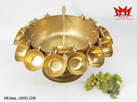  Bộ thố đồng + 12 cốc bằng đồng dùng để pha nước 