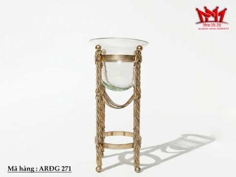  SỰ GIAO THOA TINH TẾ – CẶP DECOR THỦY TINH KHUNG KIM LOẠI MẠ ĐỒNG 