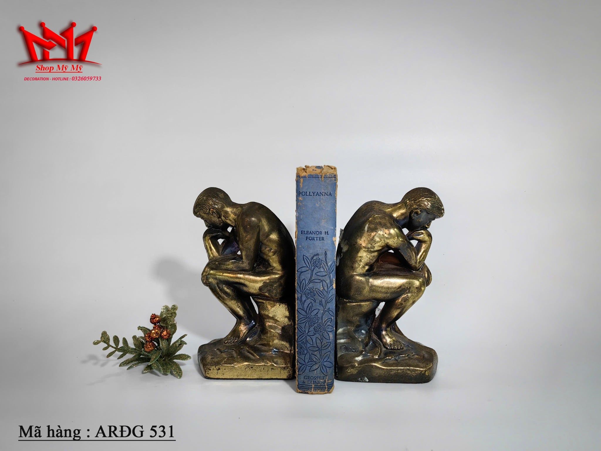CẶP CHẶN SÁCH TƯỢNG NGƯỜI SUY TƯ (THE THINKER) ARĐG 531