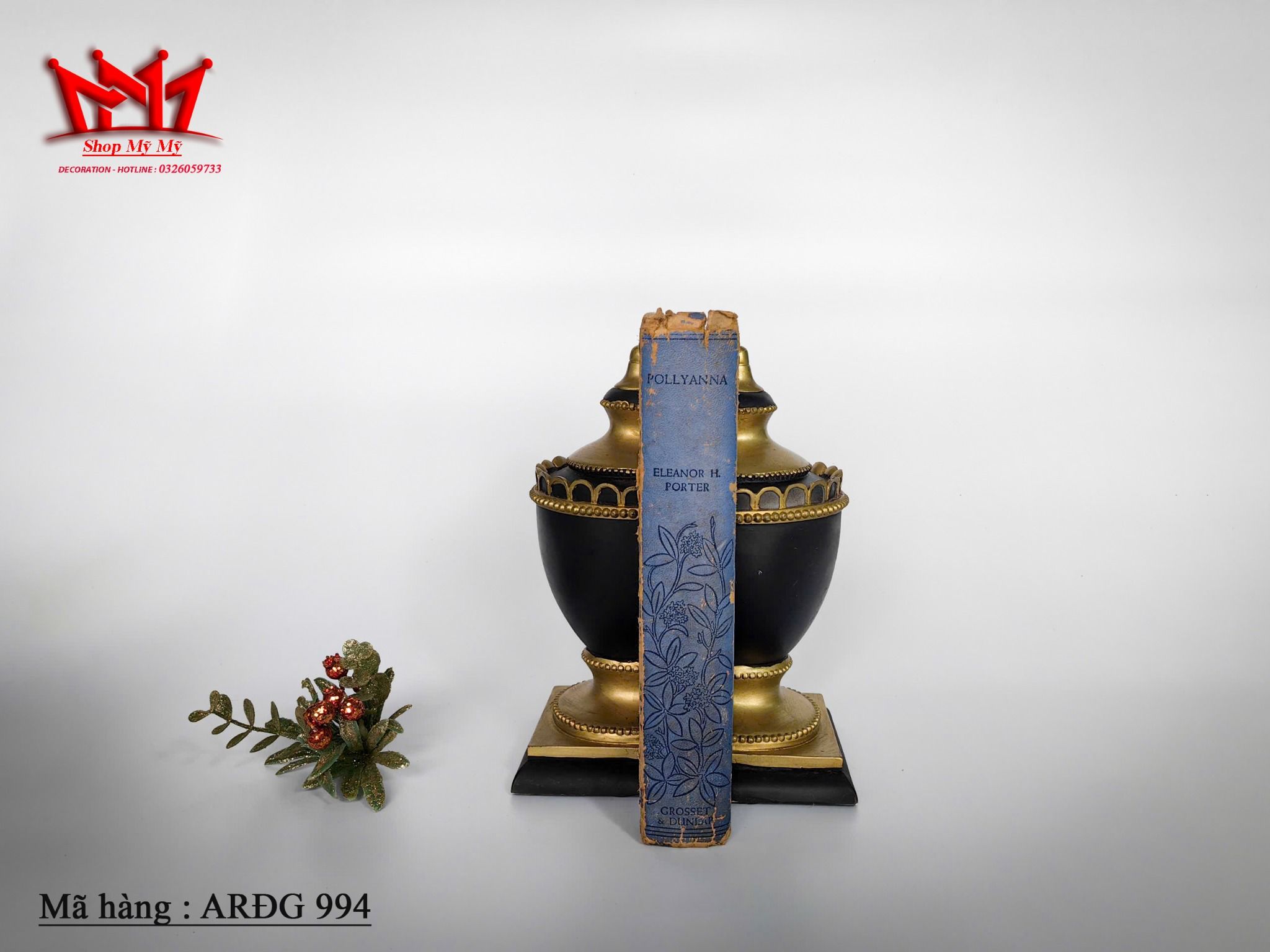 CỔ ĐIỂN & SANG TRỌNG – CẶP CHẶN SÁCH HÌNH CÚP TỢP CỔ ĐIỂN ARĐG 994