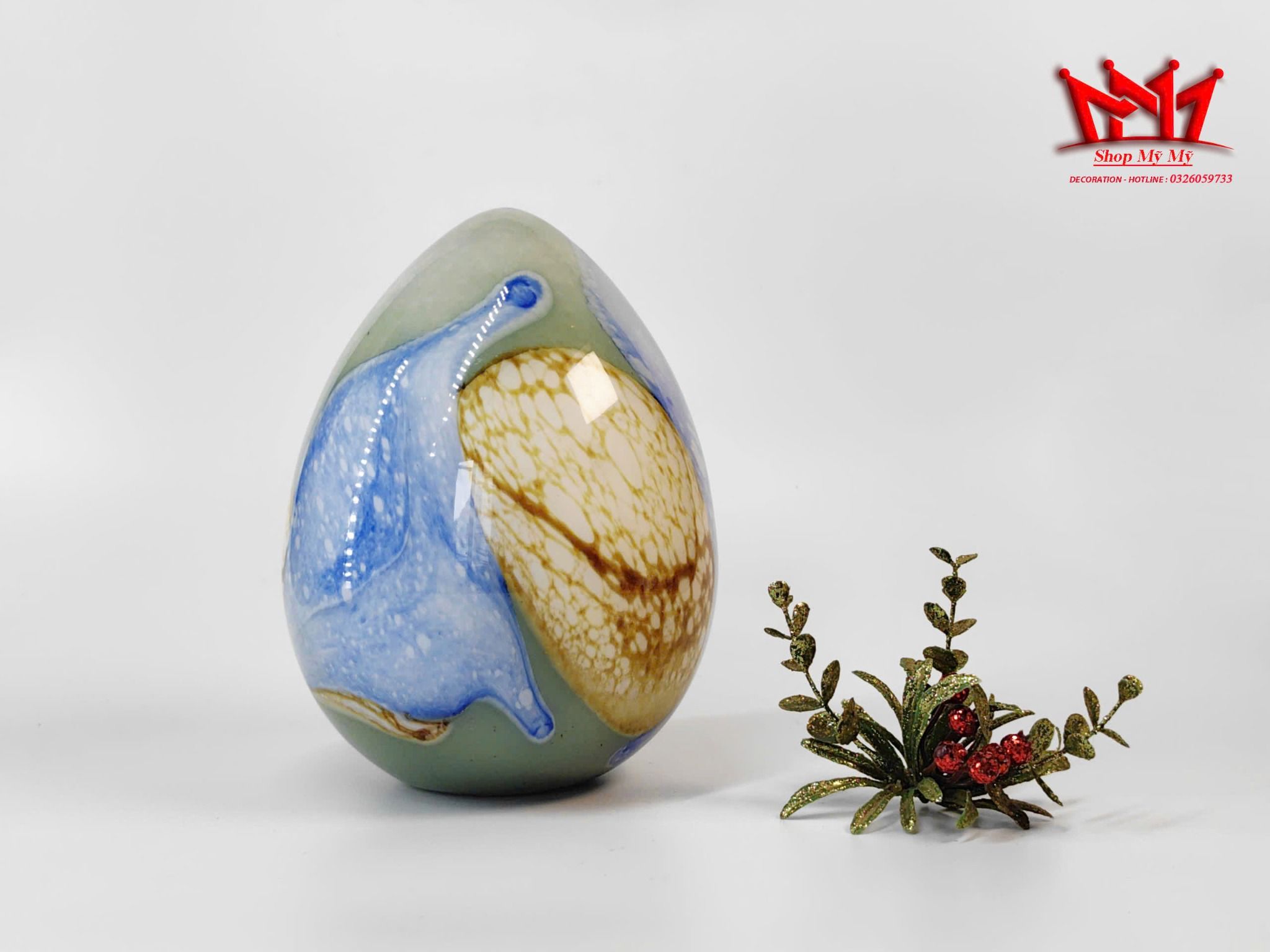 Quả trứng thủy tinh nghệ thuật MURANO - Ý