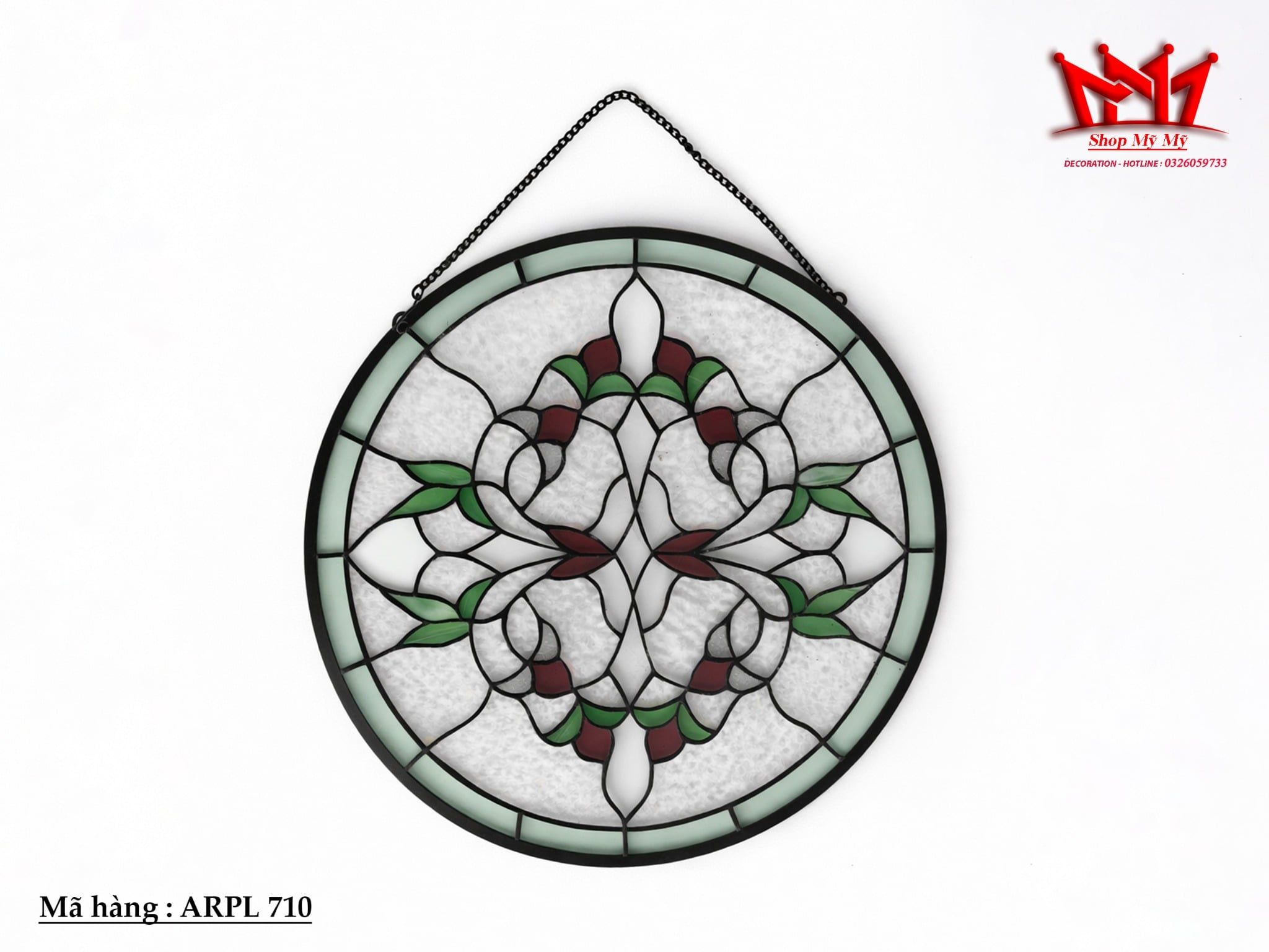 Tấm tranh kính màu ghép nẹp đồng (stained glass panel) nghệ thuật
