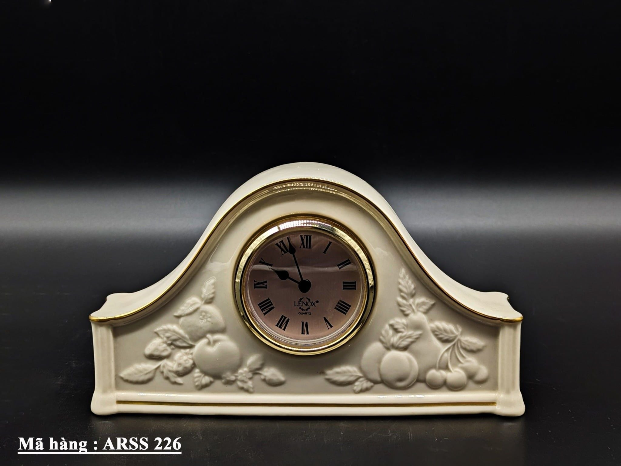 Đồng hồ để bàn bằng sứ thương hiệu Lenox, hàng cổ điển của Mỹ