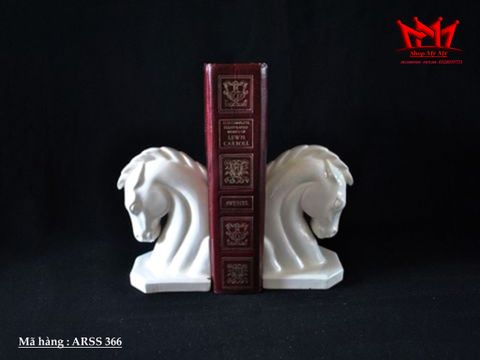  CẶP CHẶN SÁCH SÀNH SỨ HÌNH ĐẦU NGỰA BẠCH SANG TRỌNG (ARSS 365 ) 