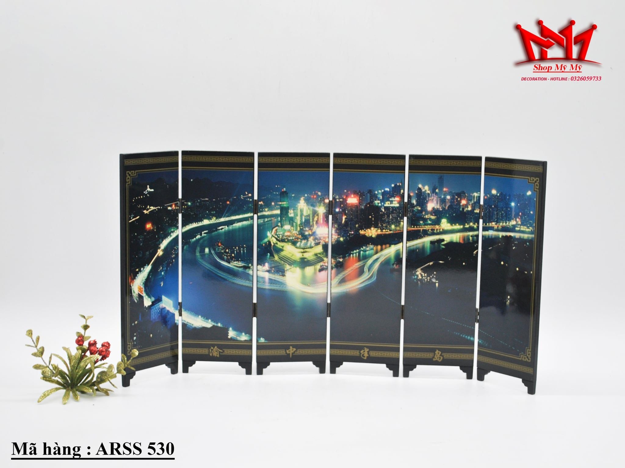 TẤM BÌNH PHONG ĐỂ BÀN MINI ARSS 530 – PHONG CẢNH THÀNH PHỐ VỀ ĐÊM