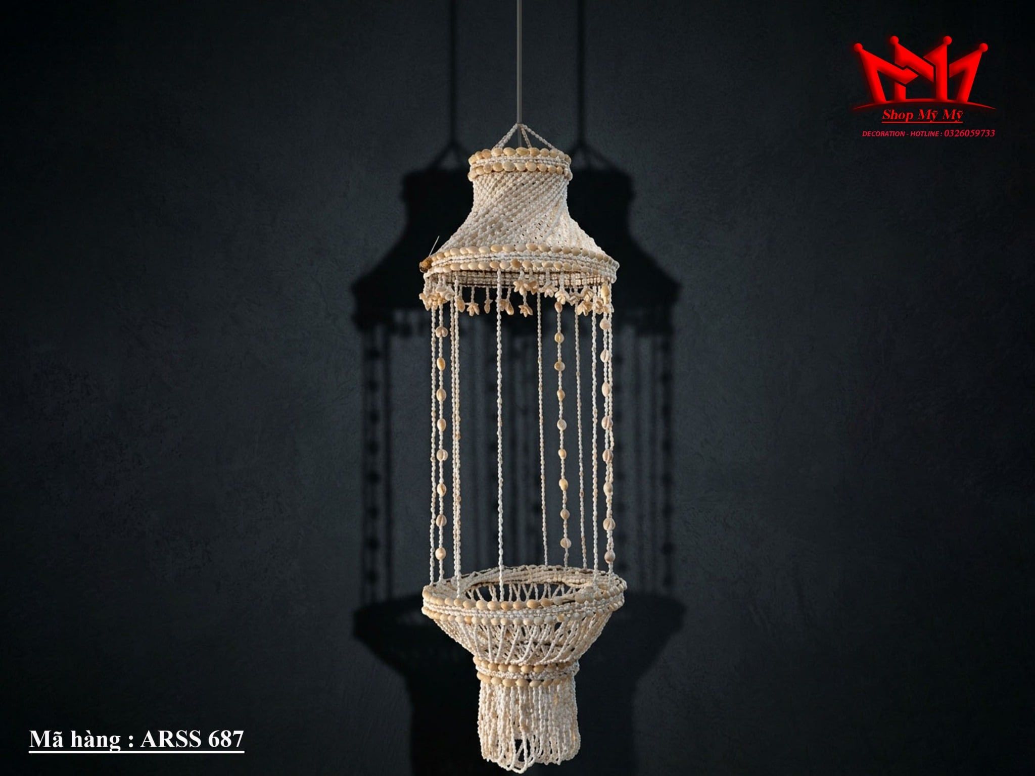 ĐÈN TREO VỎ SÒ NGHỆ THUẬT ARSS 687 – VẺ ĐẸP PHÓNG KHOÁNG TỪ ĐẠI DƯƠNG