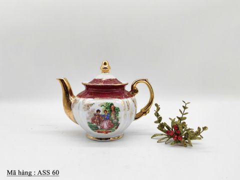  Ấm trà viền vàng thiết kế theo phong cách Chekoslovakian bằng sứ Imperial Fine 