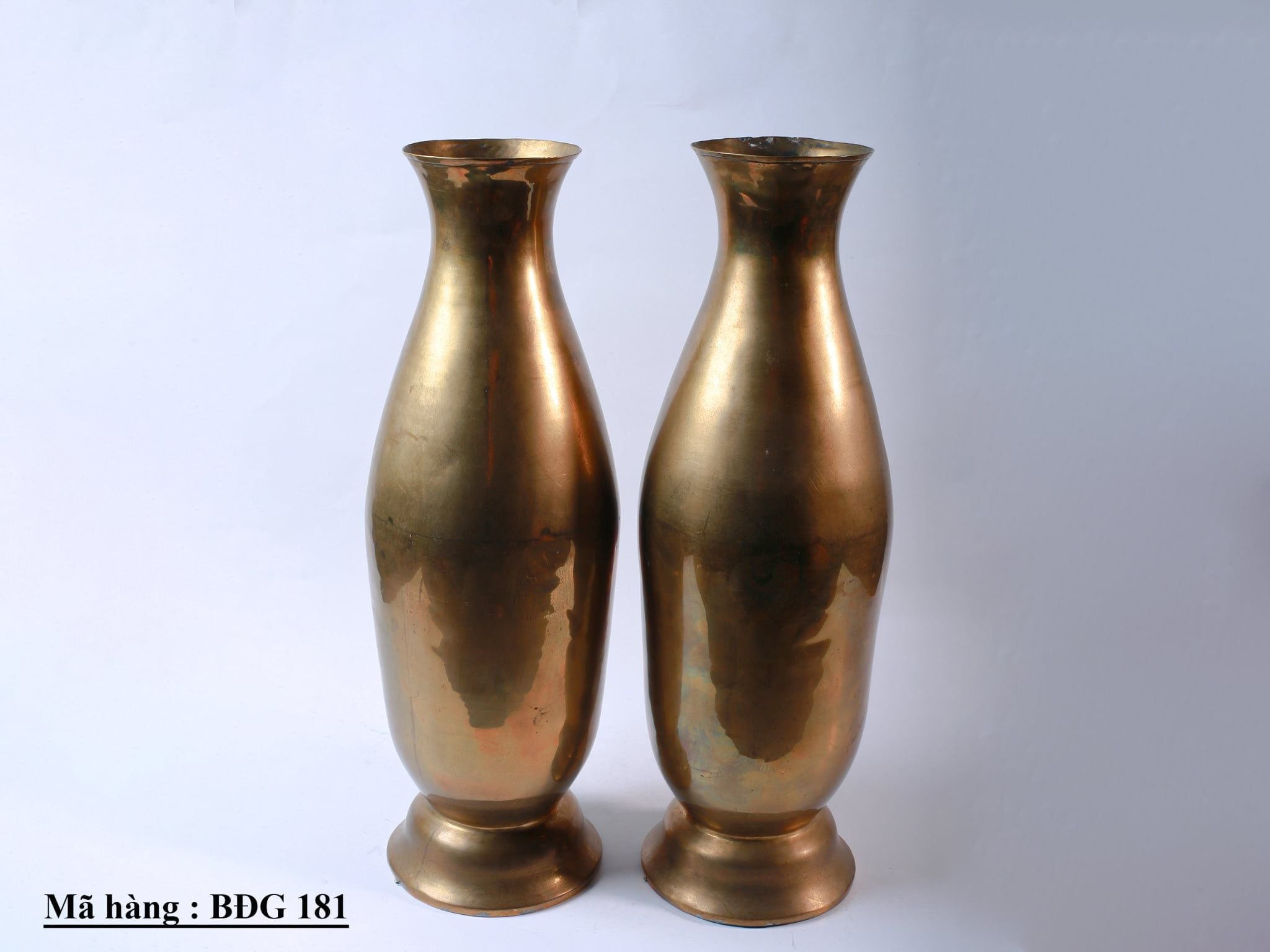 Cặp Bình Hoa Bằng Đồng Cổ Điển Cao 37.5cm - Mã BĐG 181