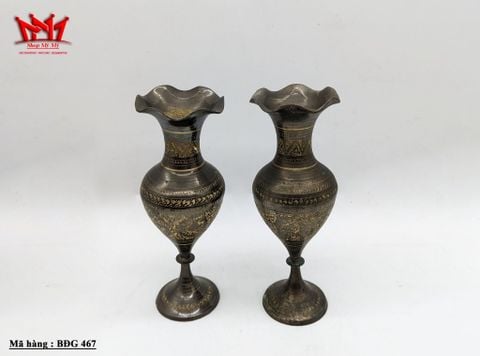  Cặp Bình Đồng BDG 467** – Sang trọng, tinh xảo, mang đậm phong cách cổ điển. 