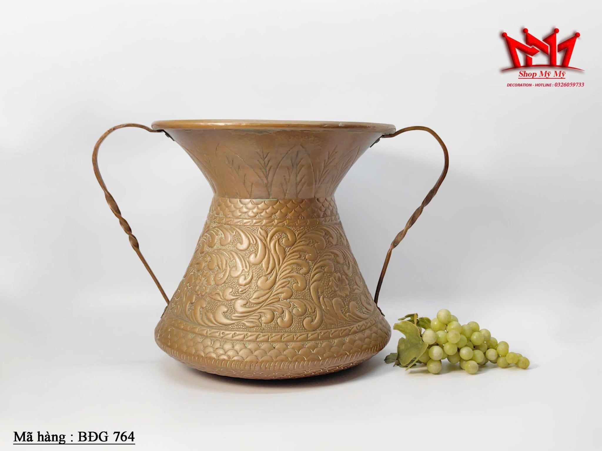 Bình đồng đỏ hoa văn nghệ thuật của Thổ Nhĩ Kỳ  (BDG 764)