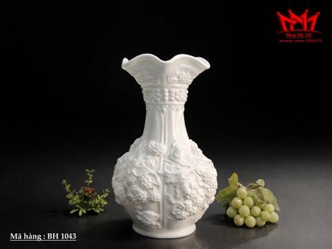  BÌNH HOA THỦY TINH SỮA LOGANBERRY VINTAGE 