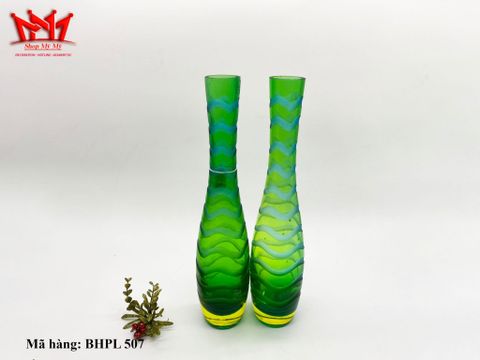  CẶP BÌNH HOA THỦY TINH DÁNG CAO XANH LỤC BH 507 