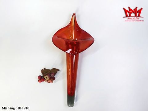  BÌNH HOA THỦY TINH NGHỆ THUẬT DÁNG HOA CALLA LILY RỰC RỠ 