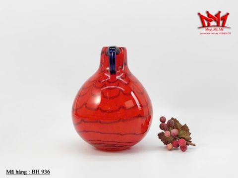  Bình hoa thủy tinh nghệ thuật thổi thủ công dày và nặng tay của Ý 